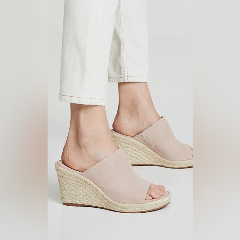 Stuart Weitzman Suede Wonda Espadrille Wedges gray/blue